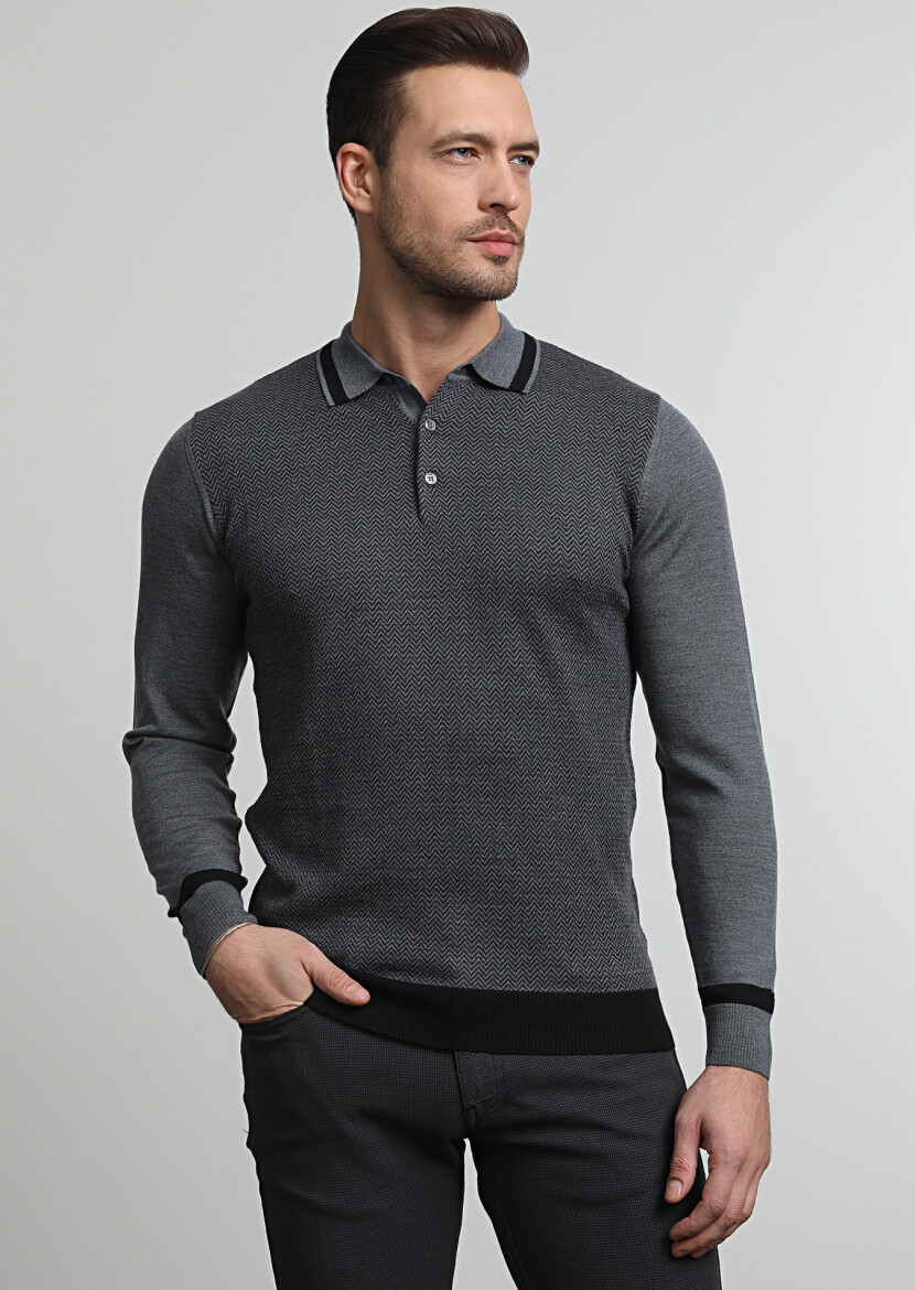 Black Knitwear Sweatshirt - 2