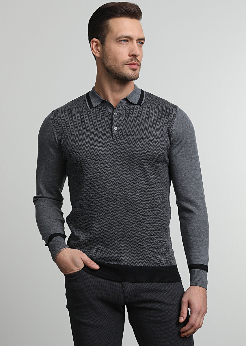 Black Knitwear Sweatshirt - 2