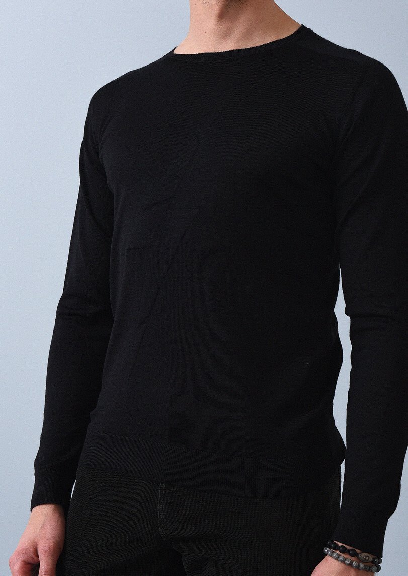 Black Knitwear Sweatshirt 