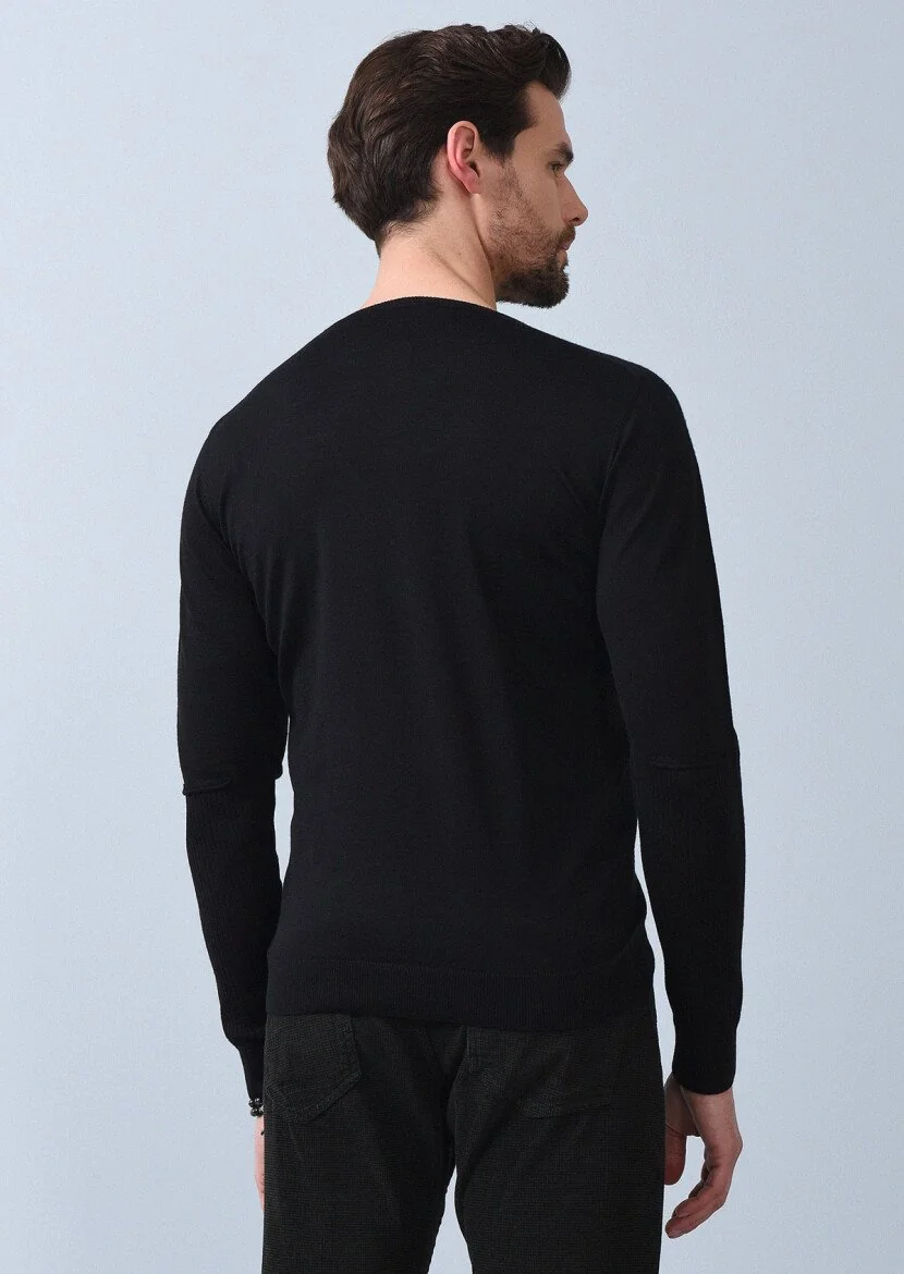 Black Knitwear Sweatshirt - 5