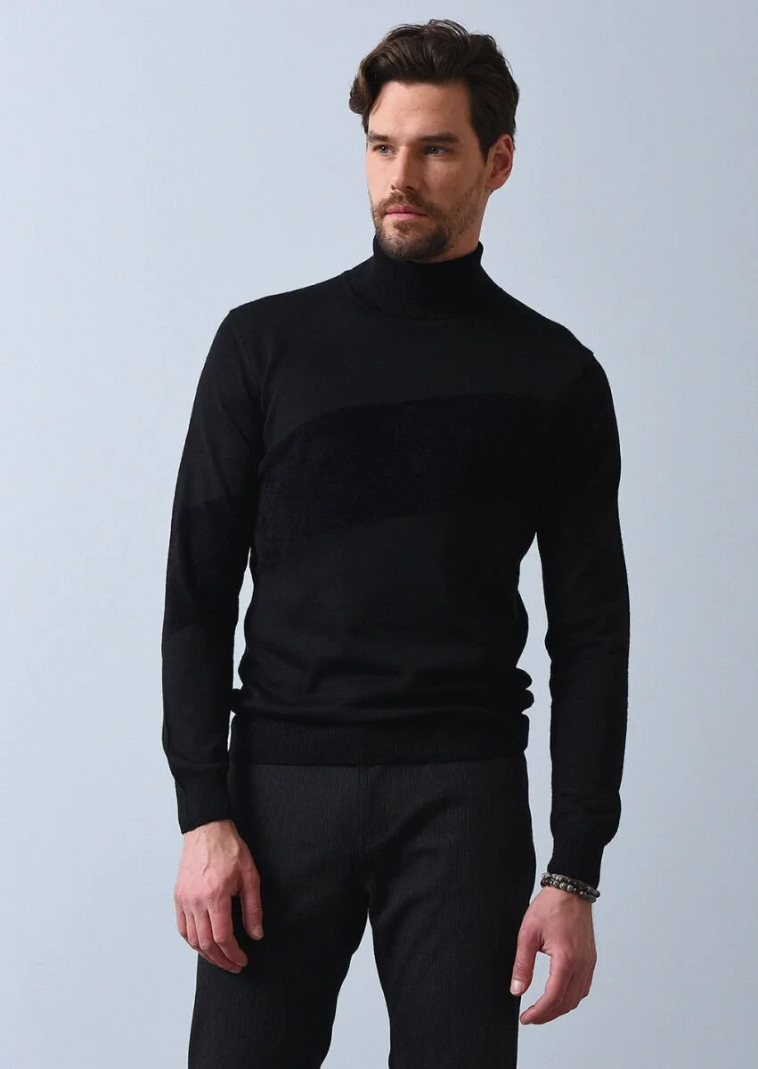 Black Knitwear Sweatshirt - 3