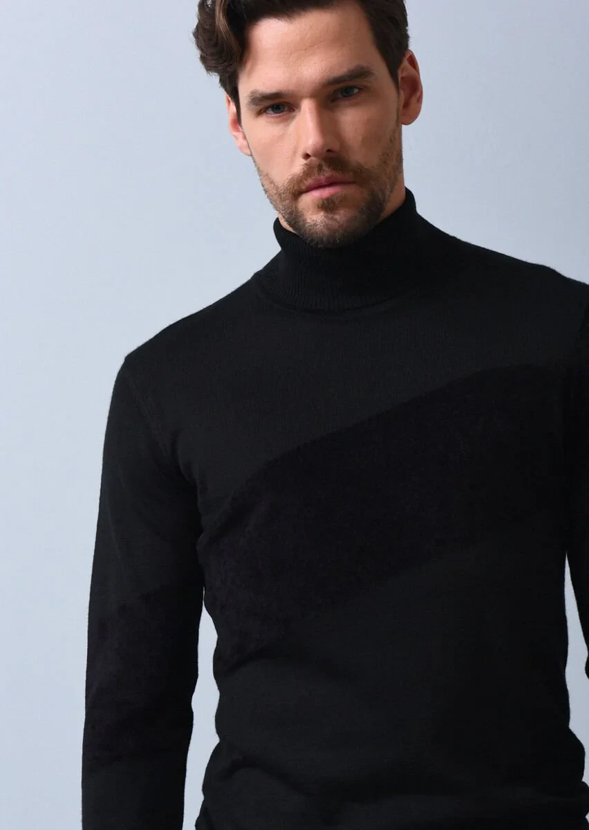 Black Knitwear Sweatshirt - 4
