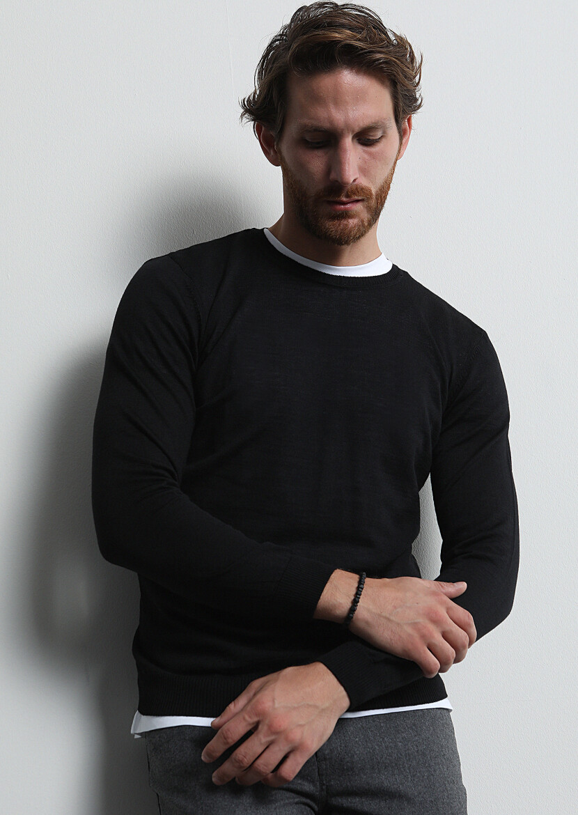 Black Knitwear Sweatshirt - 2
