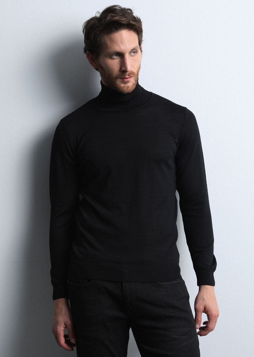 Black Knitwear Sweatshirt - 1