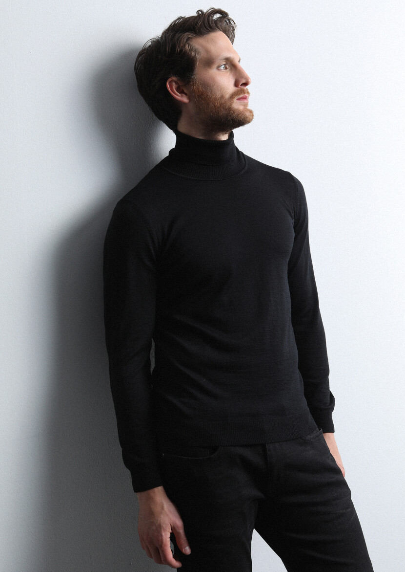 Black Knitwear Sweatshirt - 4