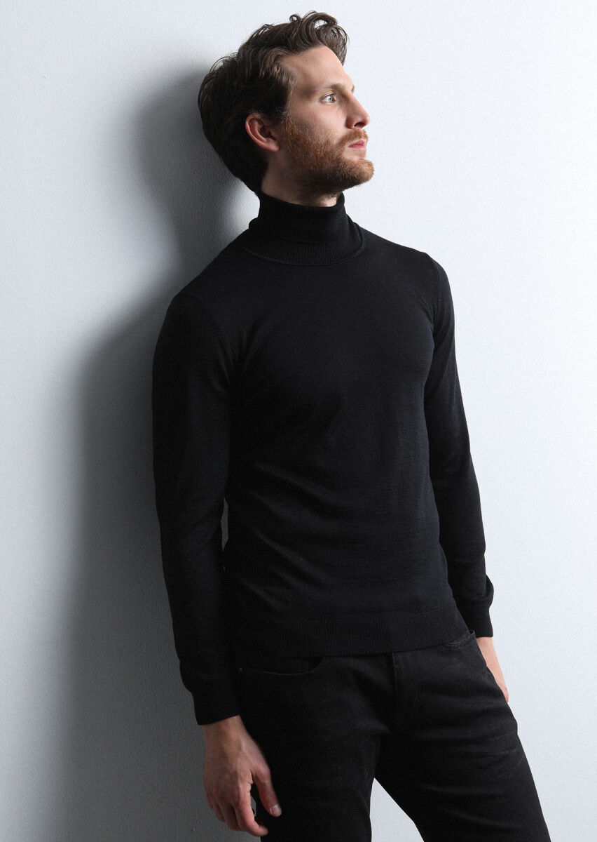 Black Knitwear Sweatshirt - 4