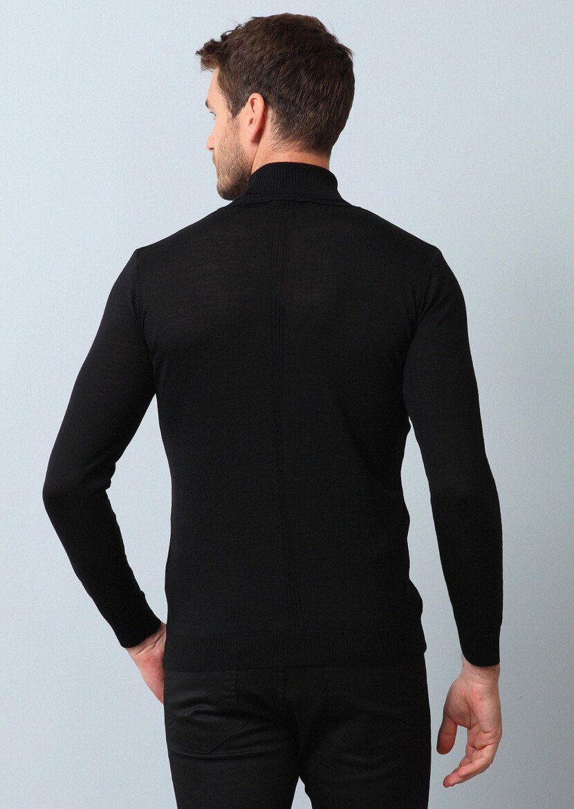 Black Knitwear Sweatshirt - 5