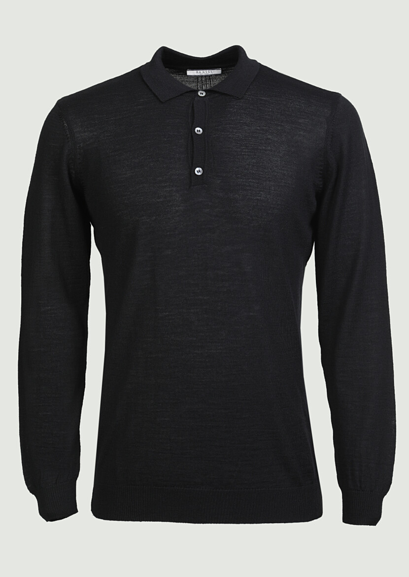 Black Knitwear Sweatshirt - 1