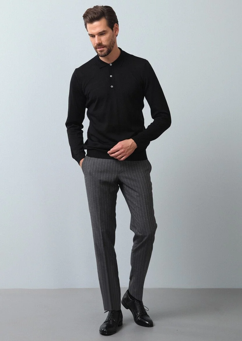 Black Knitwear Sweatshirt 