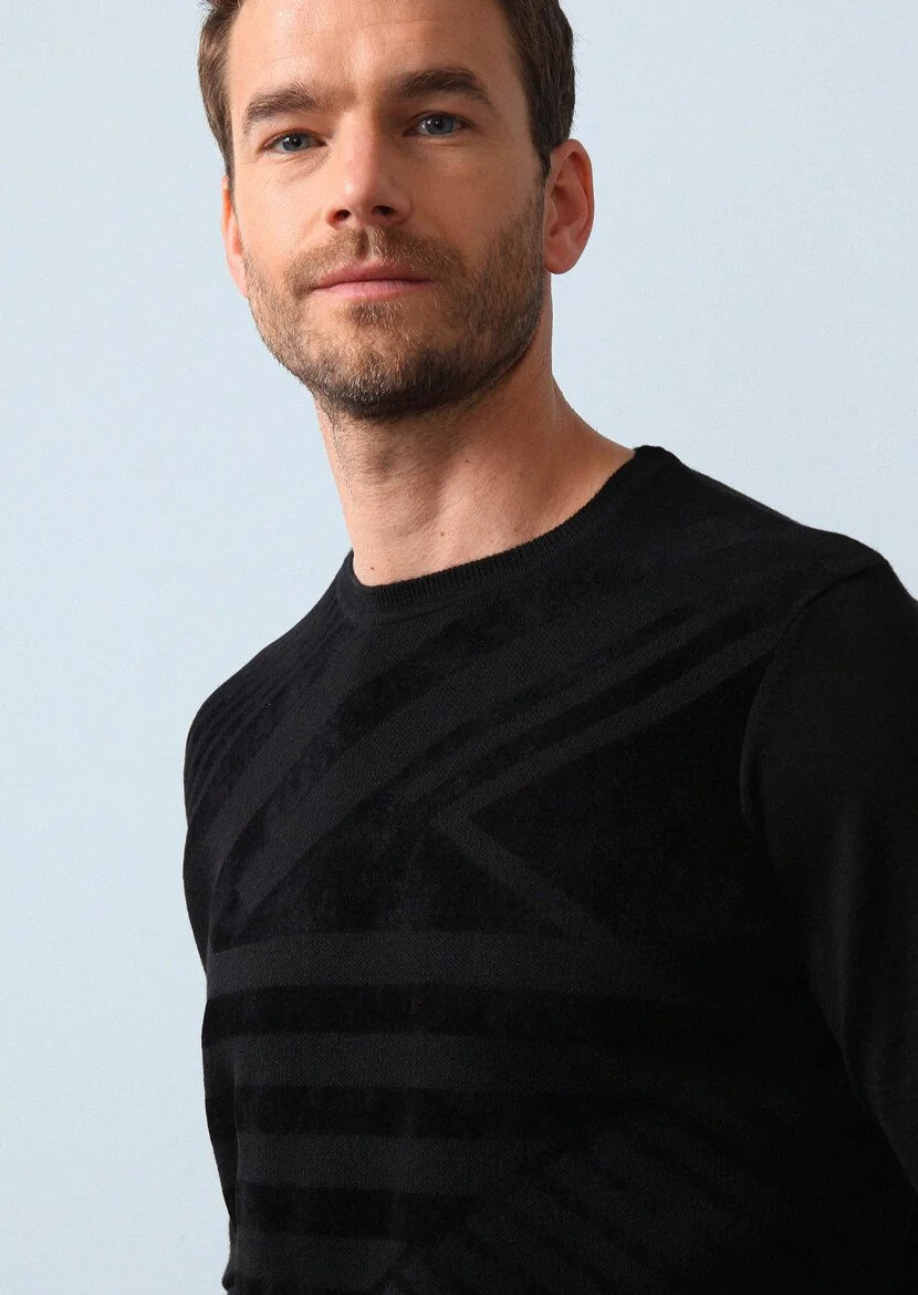 Black Knitwear Sweatshirt 