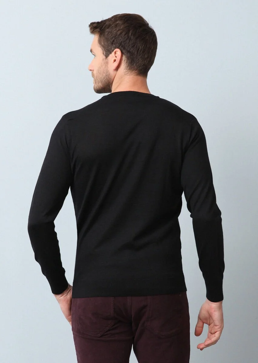 Black Knitwear Sweatshirt - 5