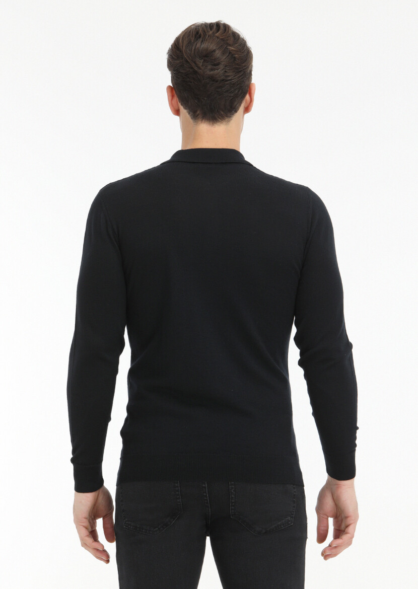 Black Knitwear Sweatshirt - 4