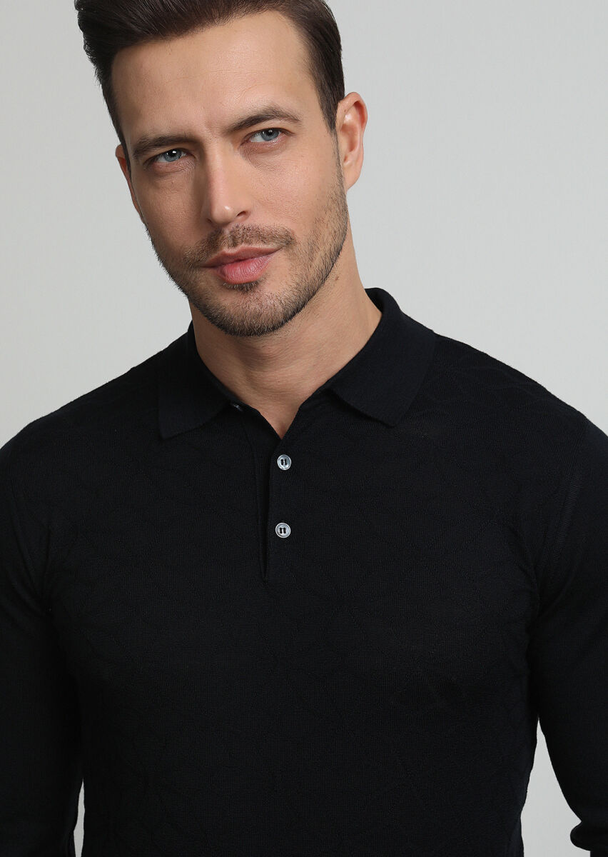 Black Knitwear Sweatshirt - 2