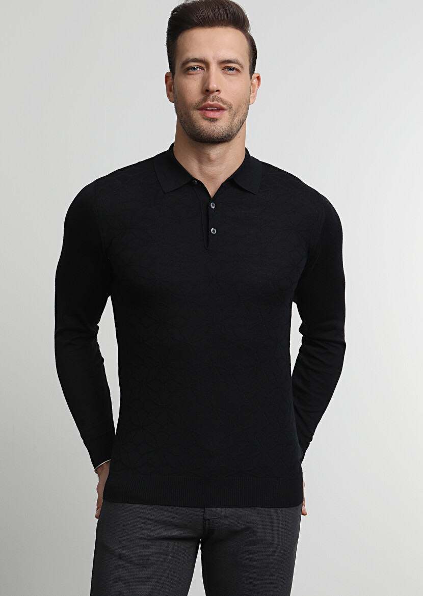 Black Knitwear Sweatshirt - 3