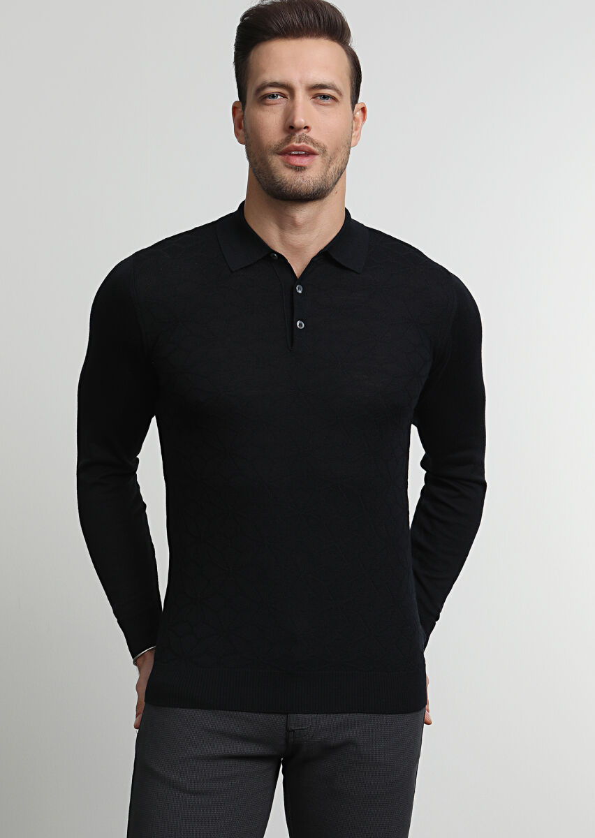 Black Knitwear Sweatshirt - 3