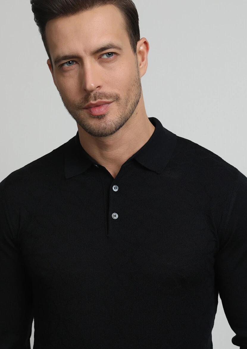 Black Knitwear Sweatshirt 