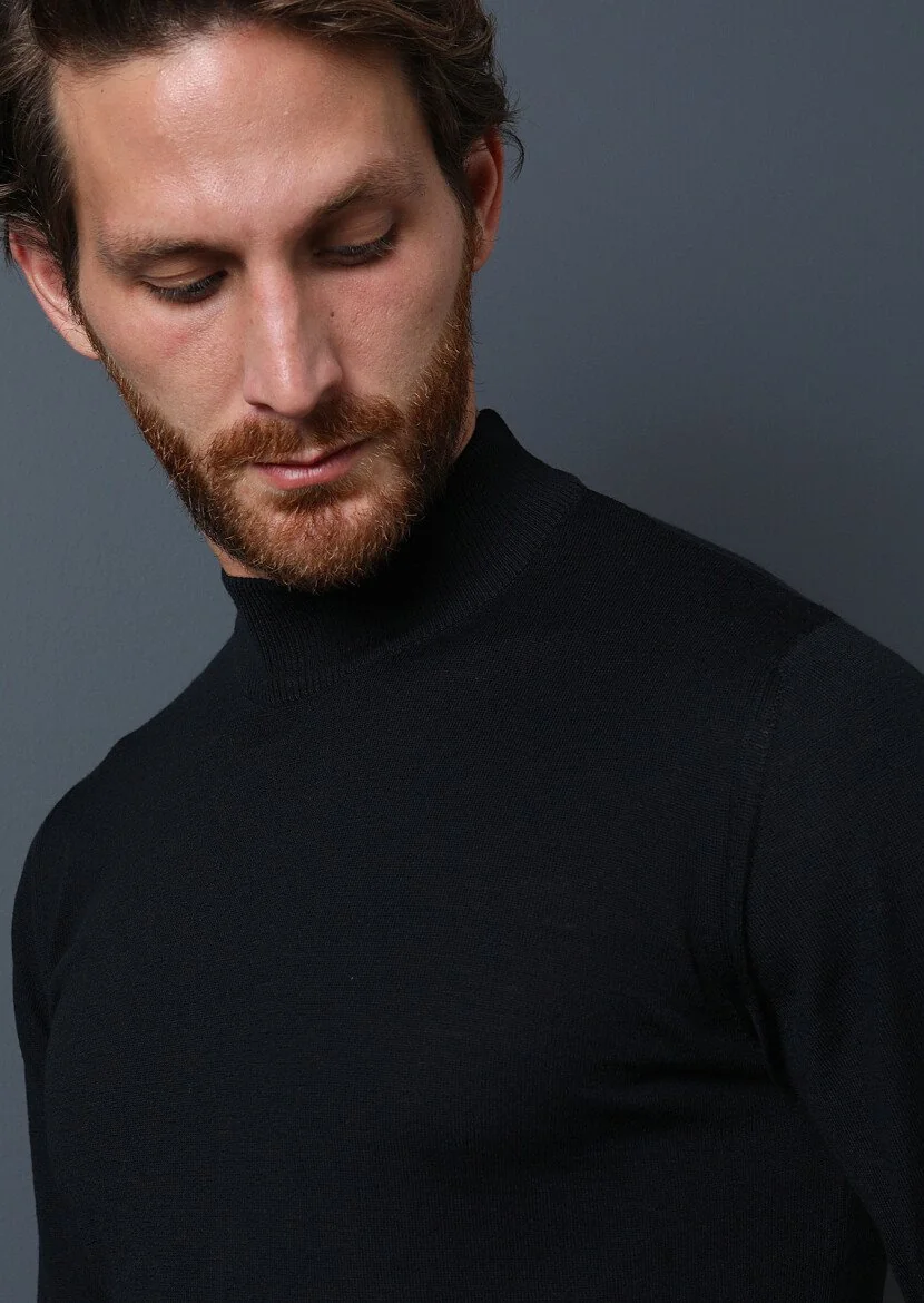 Black Knitwear Sweatshirt 