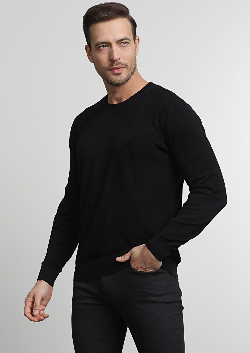 Black Knitwear Sweatshirt - 2