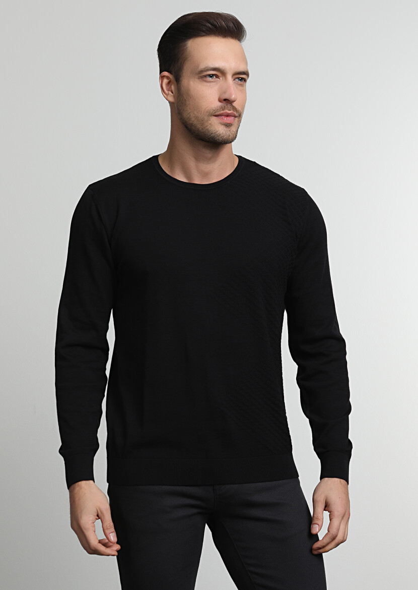 Black Knitwear Sweatshirt - 3