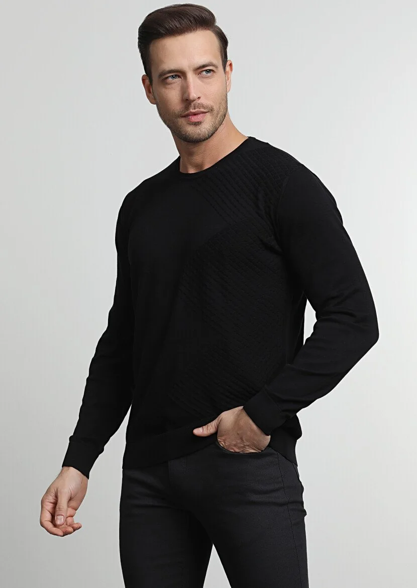 Black Knitwear Sweatshirt 