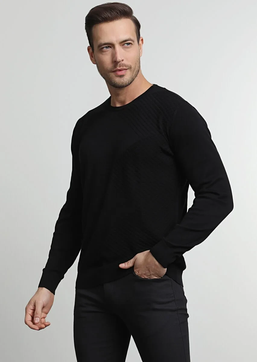 Black Knitwear Sweatshirt - 2