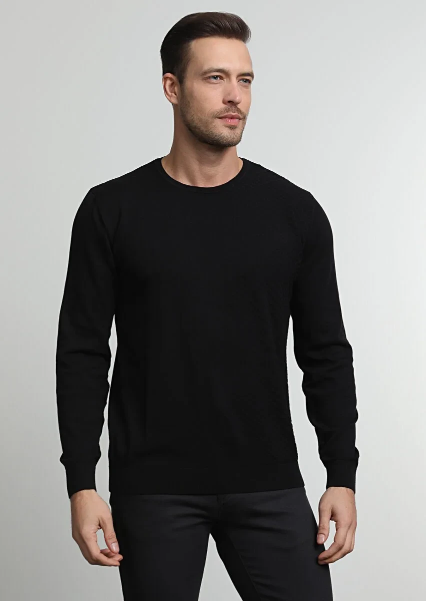 Black Knitwear Sweatshirt - 3