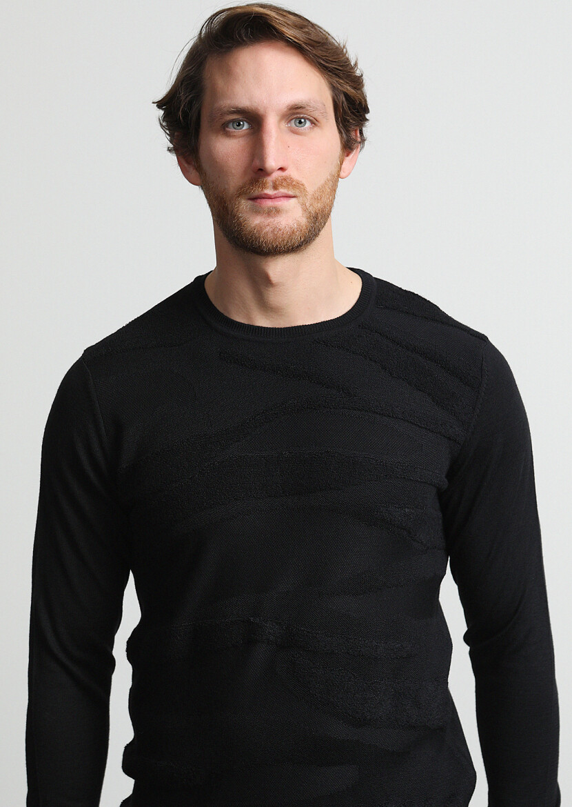 Black Knitwear Sweatshirt 