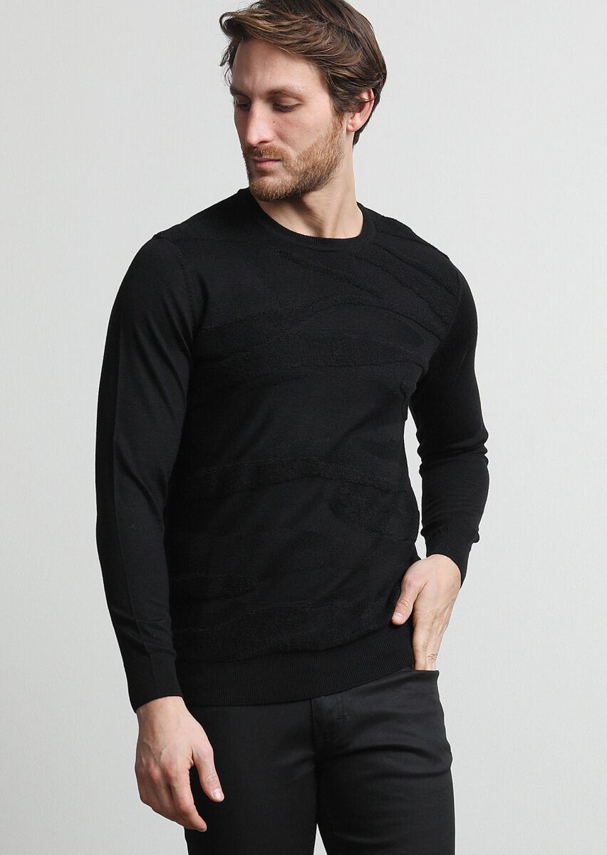 Black Knitwear Sweatshirt - 3