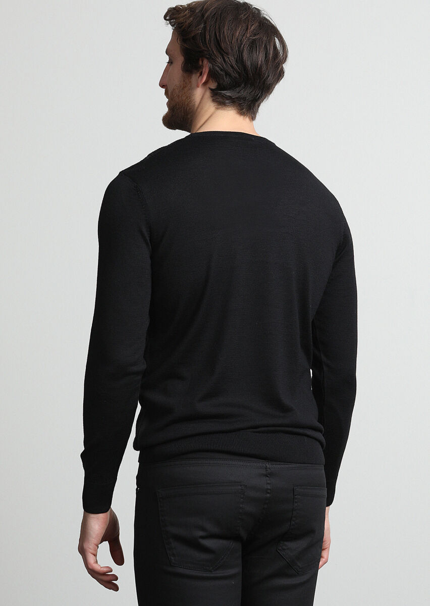 Black Knitwear Sweatshirt - 4