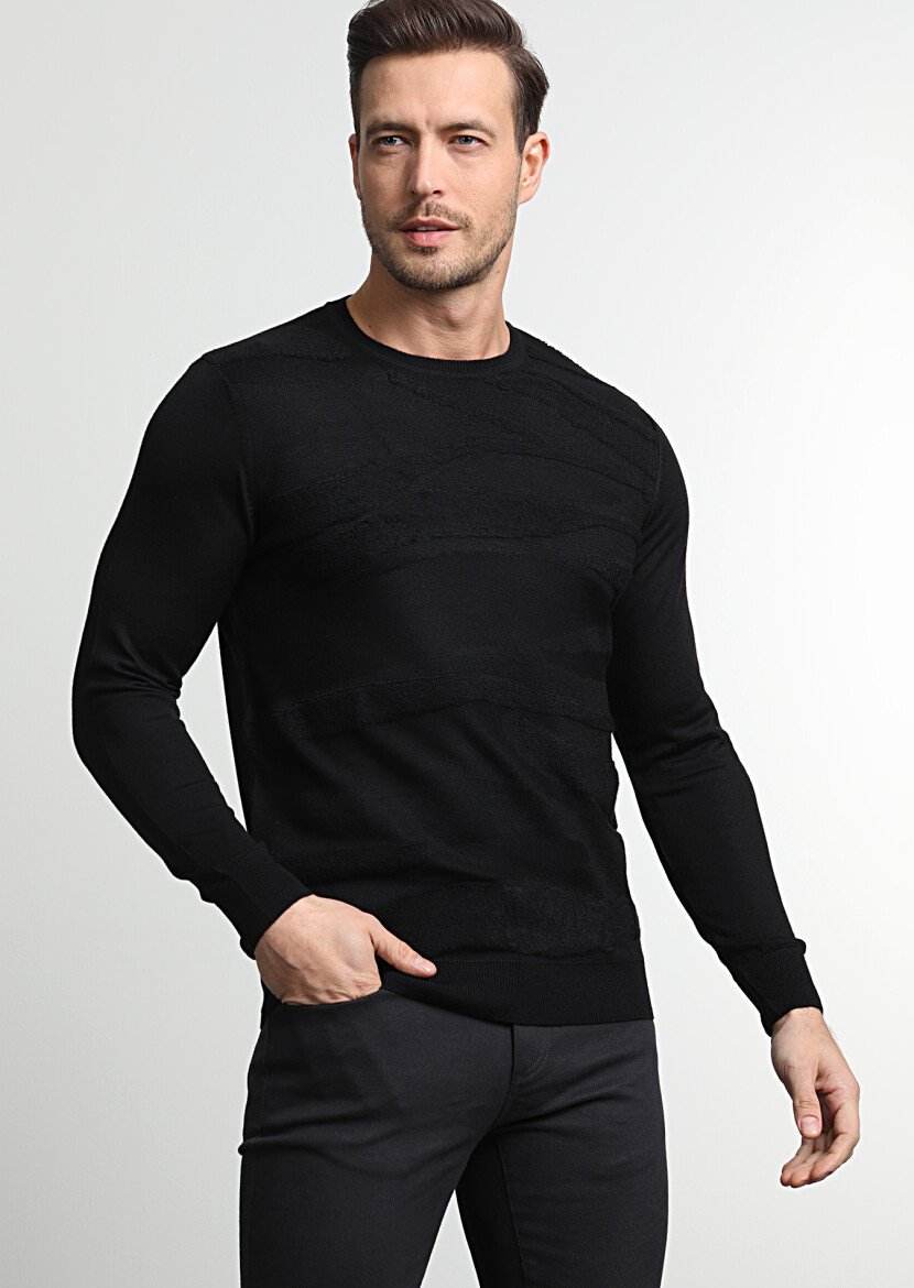 Black Knitwear Sweatshirt - 3