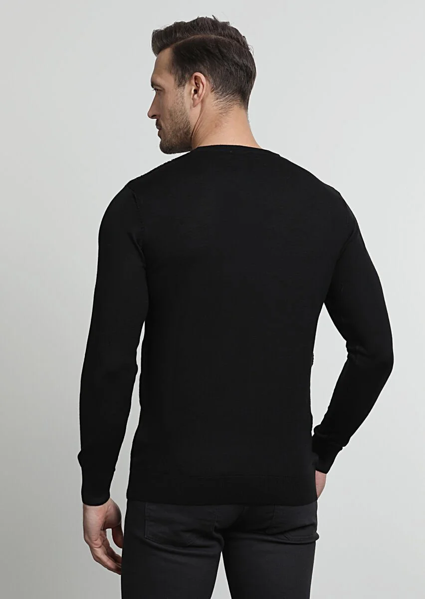 Black Knitwear Sweatshirt - 4