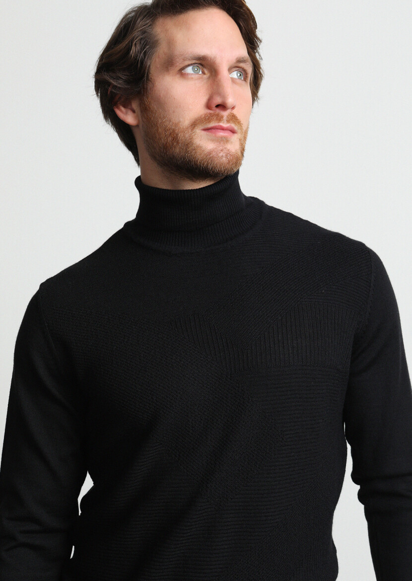 Black Knitwear Sweatshirt - 2