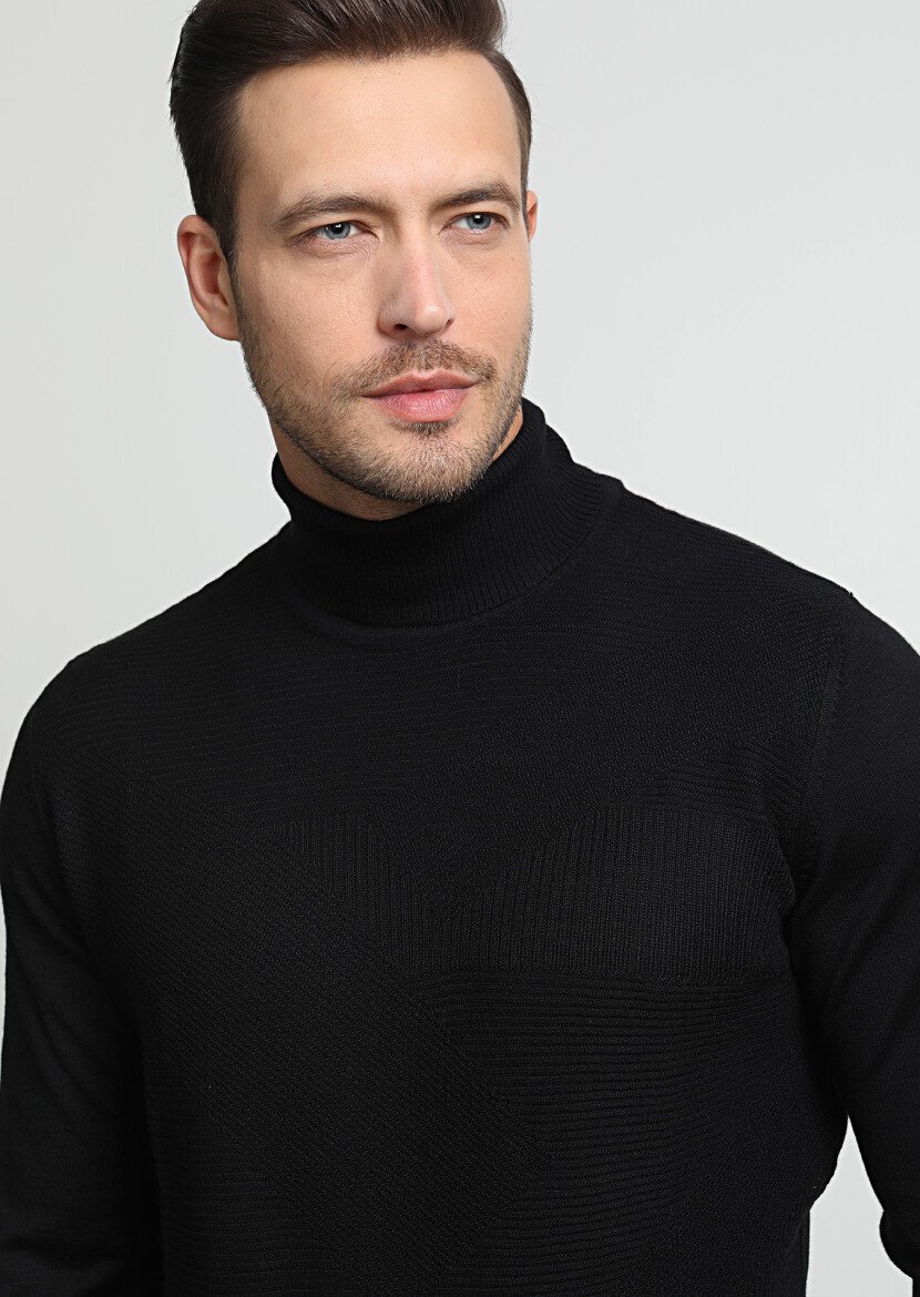 Black Knitwear Sweatshirt - 2