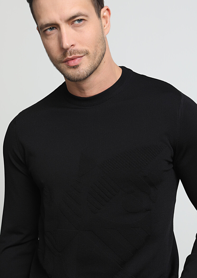 Black Knitwear Sweatshirt 