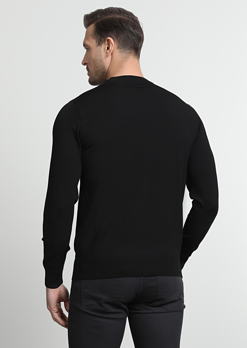 Black Knitwear Sweatshirt - 4