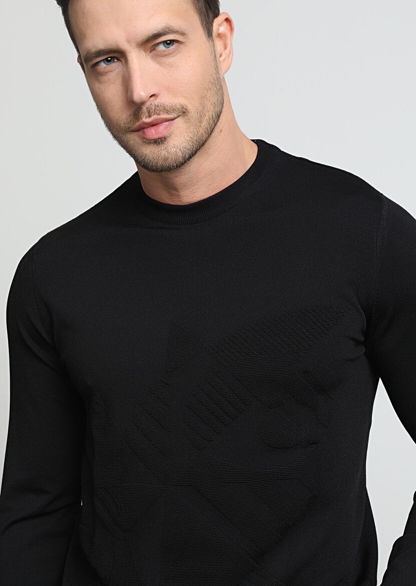 Black Knitwear Sweatshirt 