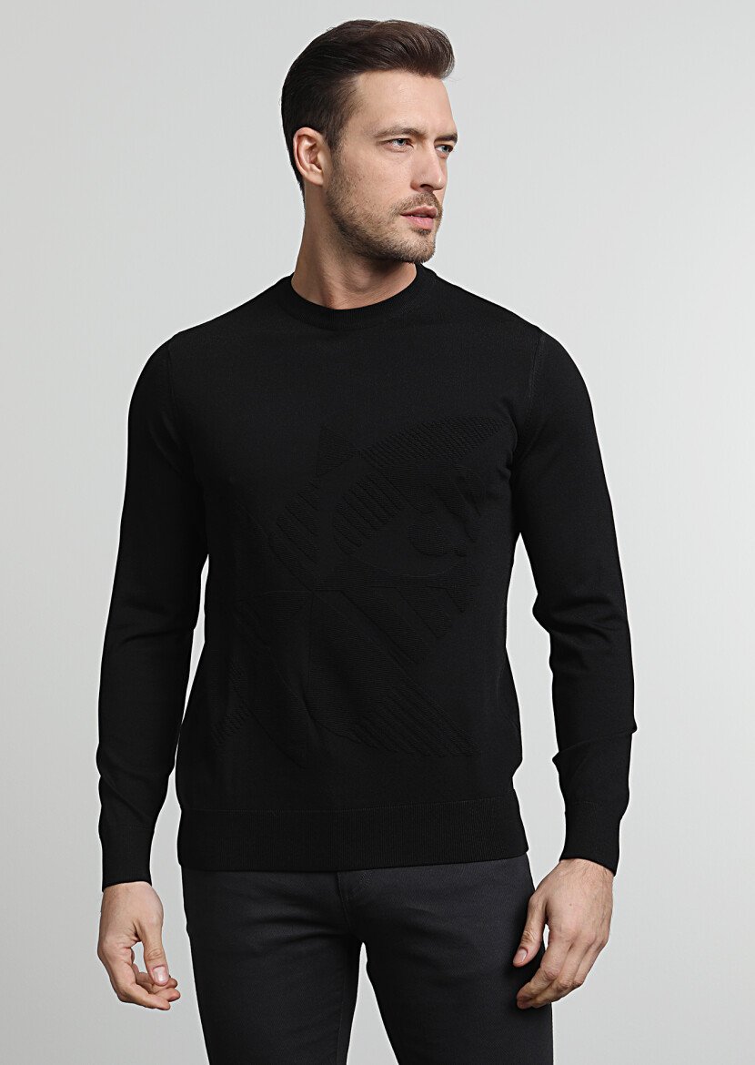 Black Knitwear Sweatshirt - 3