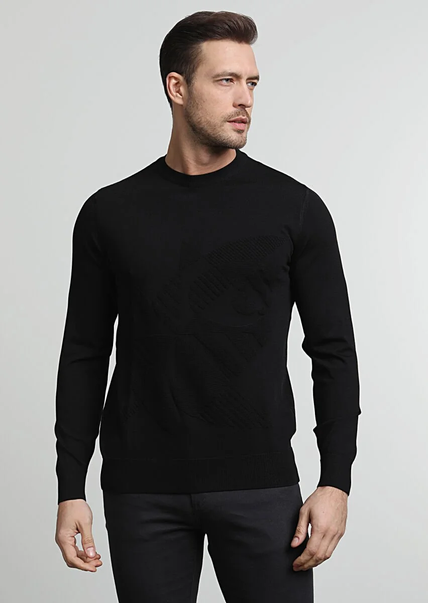Black Knitwear Sweatshirt - 3