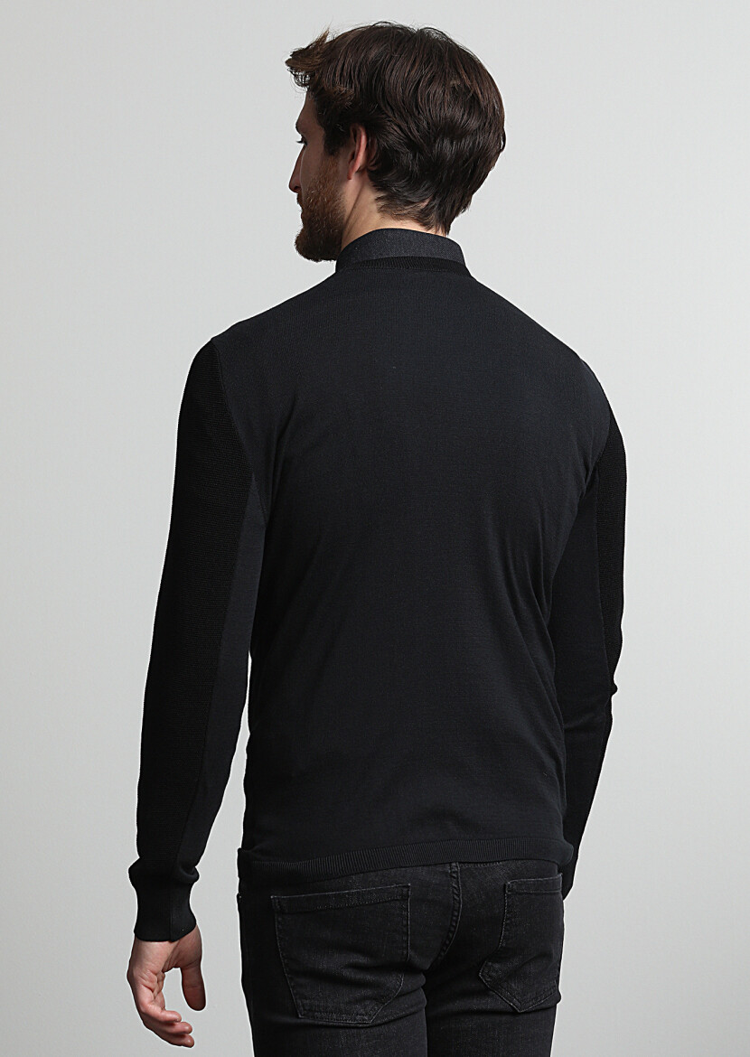 Black Knitwear Sweatshirt - 3