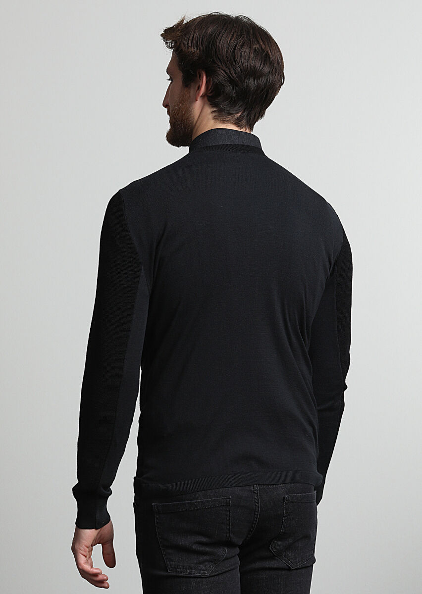 Black Knitwear Sweatshirt - 3