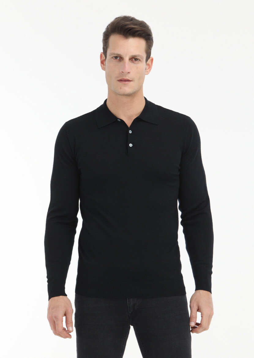 Black Knitwear Sweatshirt - 2