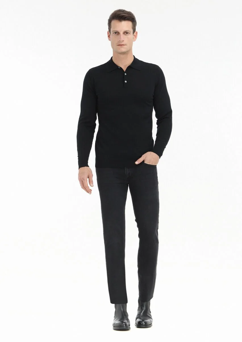 Black Knitwear Sweatshirt - 1
