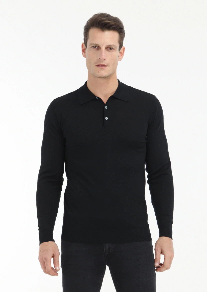 Black Knitwear Sweatshirt 