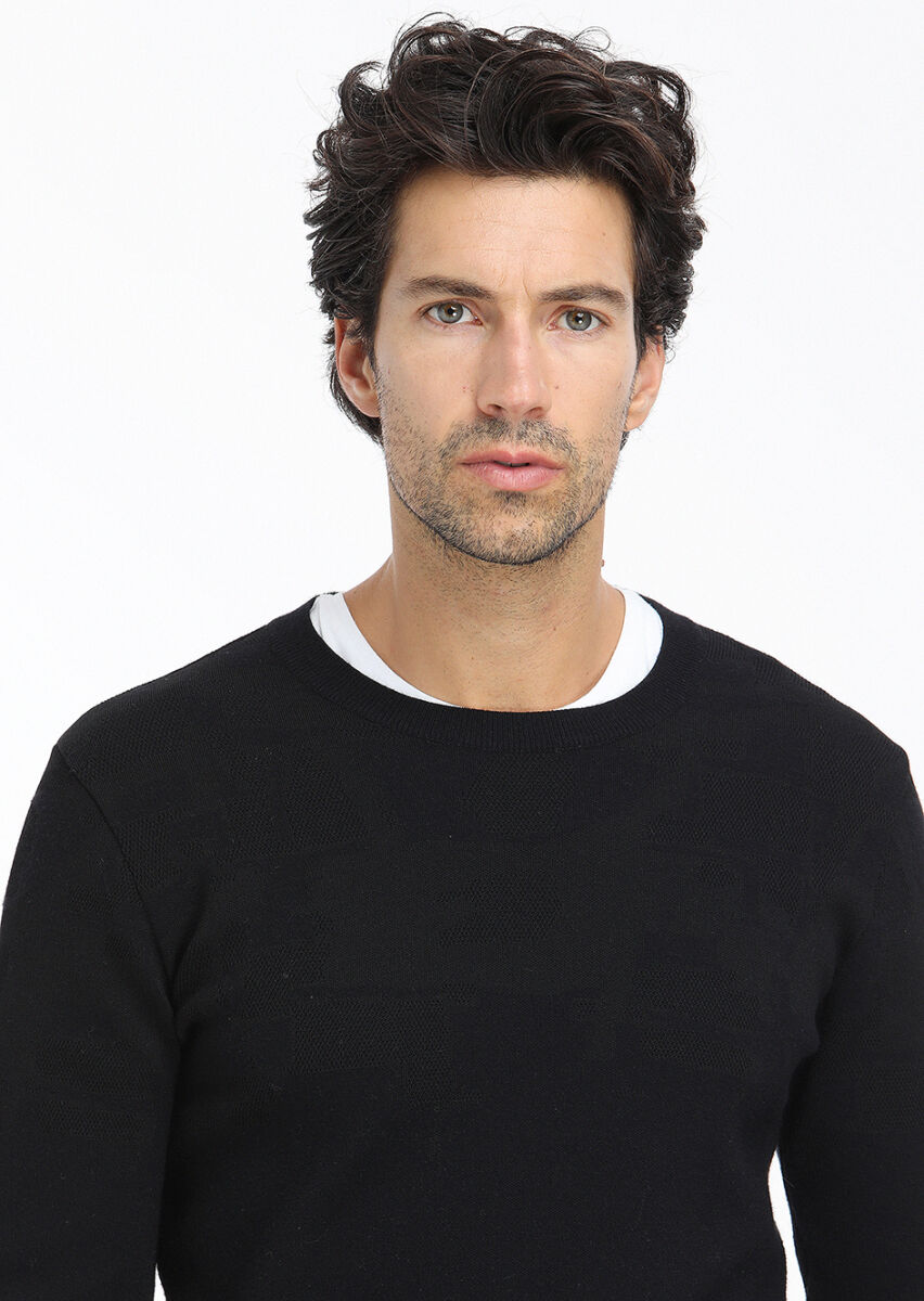 Black Knitwear Sweatshirt - 3