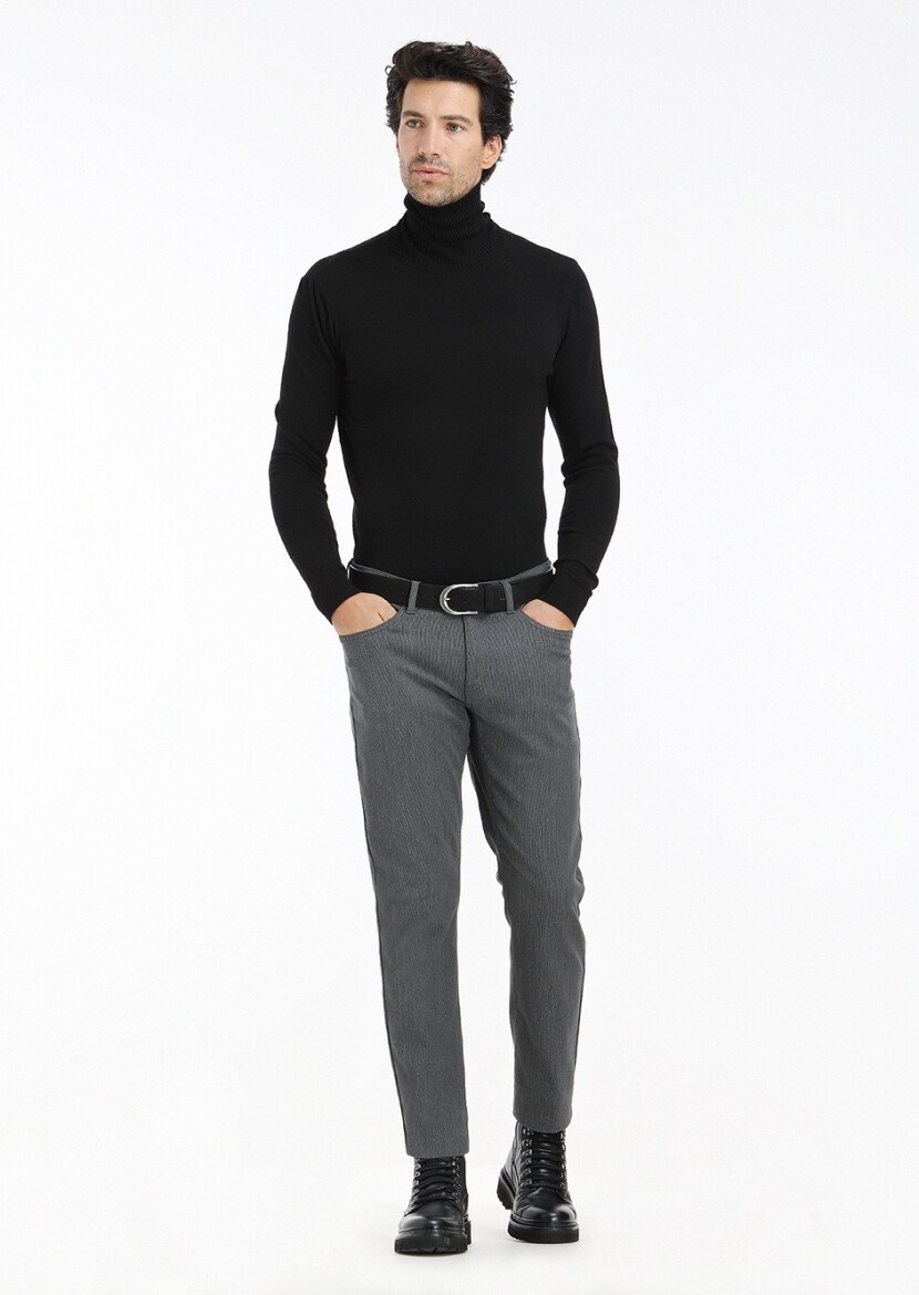 Black Knitwear Sweatshirt - 1