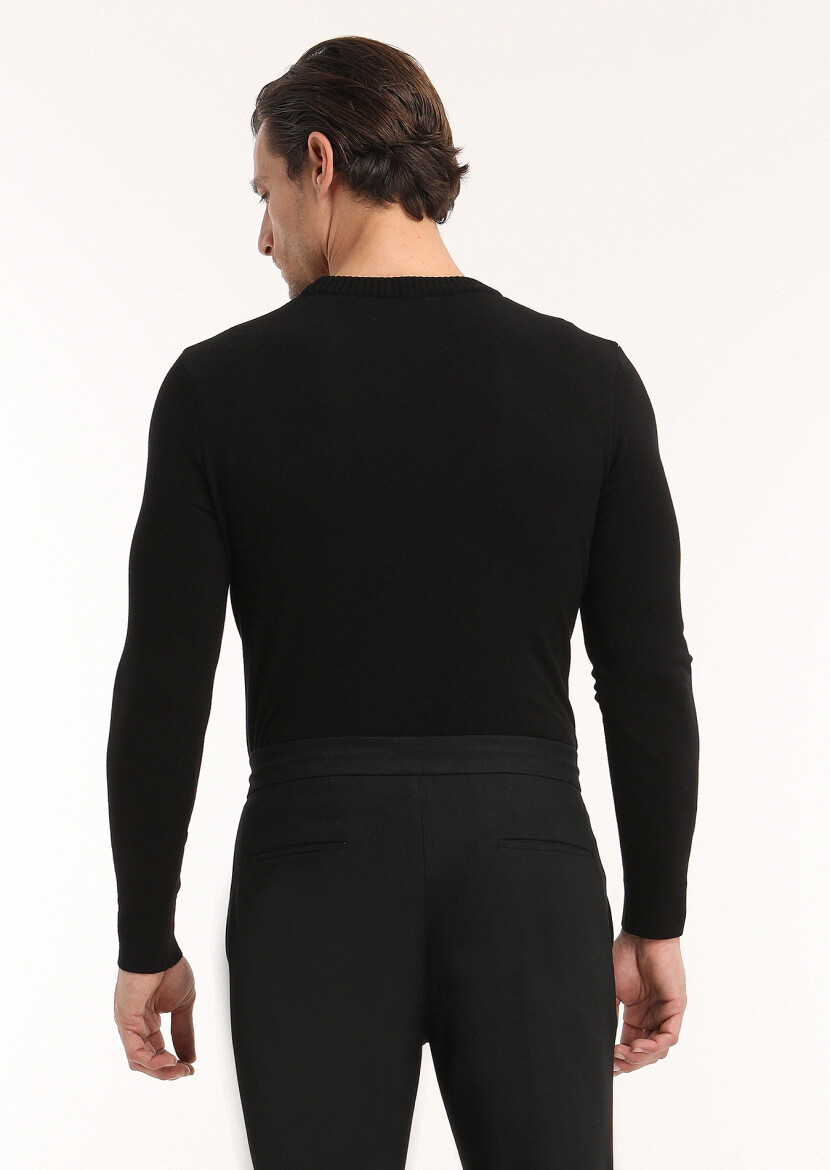 Black Knitwear Sweatshirt - 5