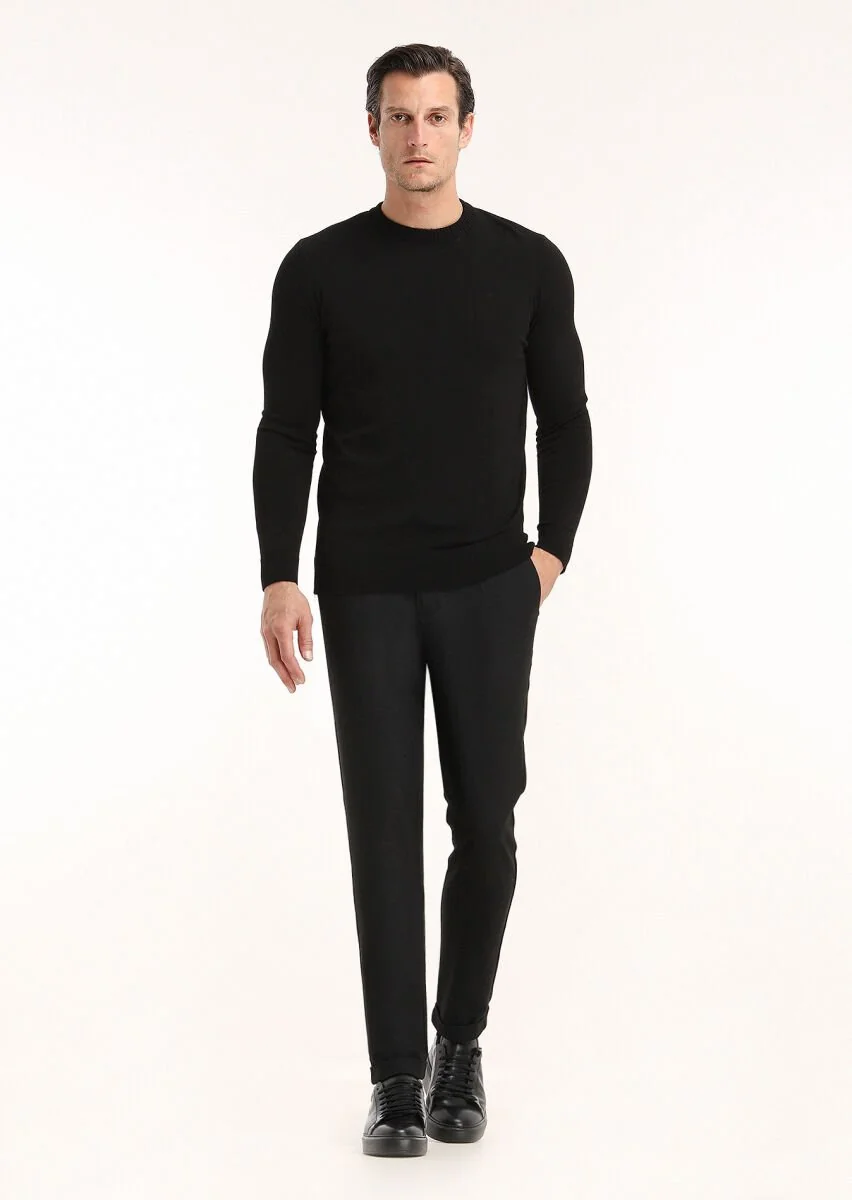 Black Knitwear Sweatshirt - 1