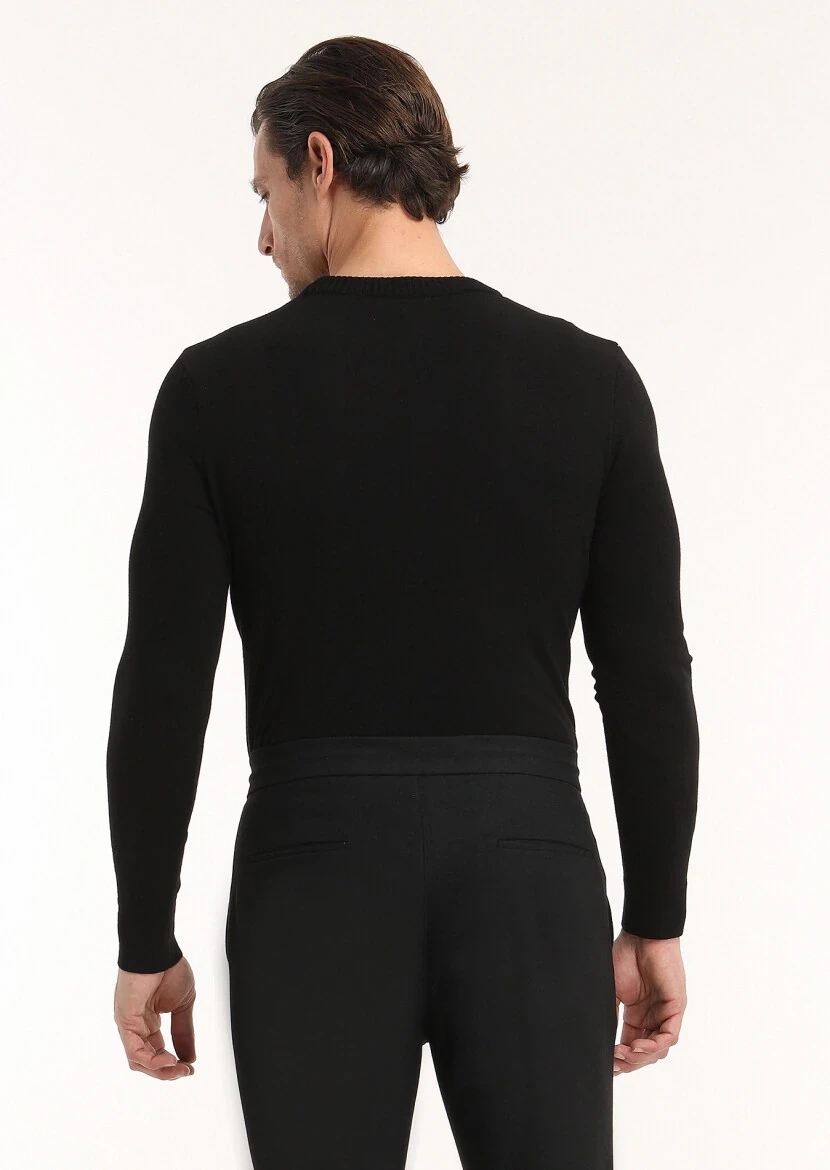 Black Knitwear Sweatshirt - 5