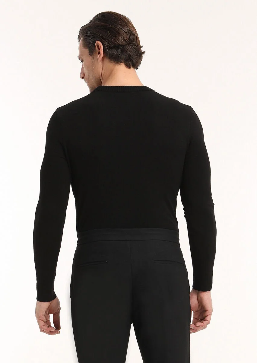 Black Knitwear Sweatshirt - 5