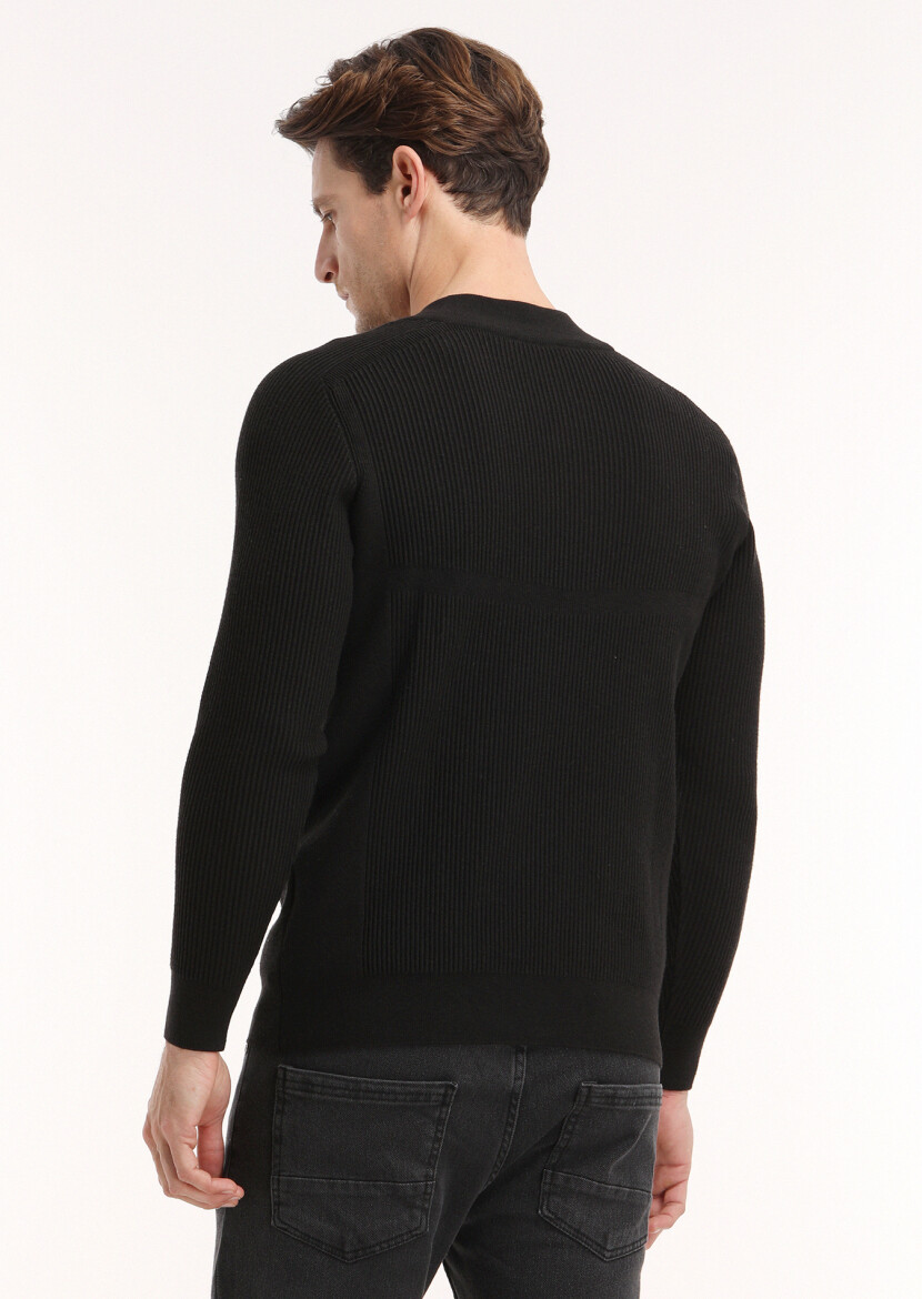 Black Knitwear Sweatshirt - 4